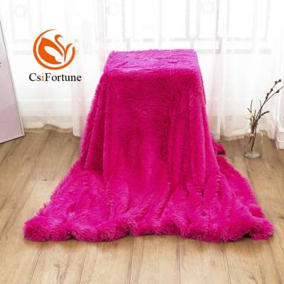 Hot selling plush fur blanket throw faux sherpa